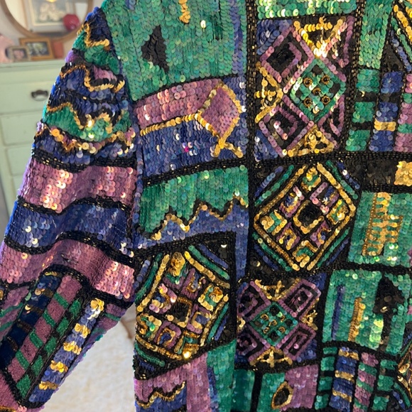 Vintage 80s Sequin Jacket - Picture 4 of 4